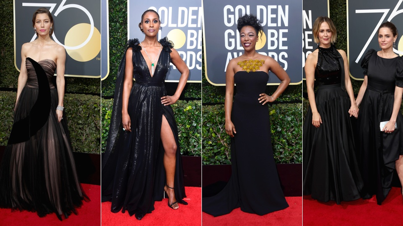 Illustration for article titled Every Look From the Golden Globes Red Carpet, Brought to You by Sexual Harassment and the Color Black